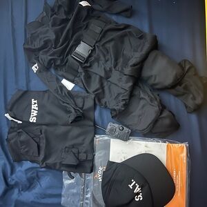 Kids Black SWAT Costume Set